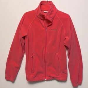 COLUMBIA Fleece Jacket, Women's, Coral, Size Medium, Full Zip